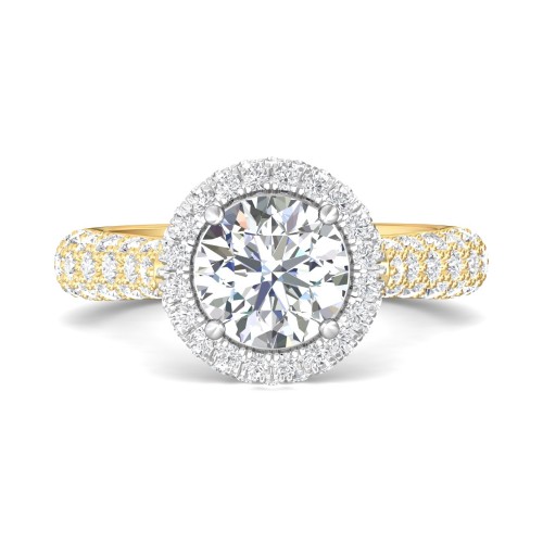 FlyerFit&reg; 18K Yellow Gold Shank And White Gold Top Encore Engagement Ring