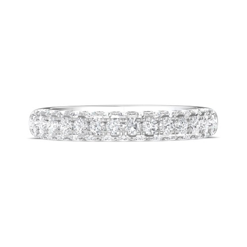 FlyerFit&reg; Platinum Micropave Wedding Band