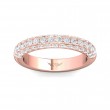 FlyerFit® 18K Pink Gold Micropave Wedding Band