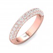 FlyerFit® 18K Pink Gold Micropave Wedding Band