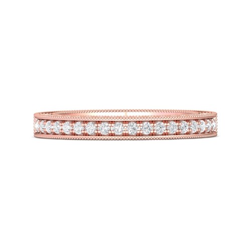 FlyerFit&reg; 14K Pink Gold Vintage Wedding Band