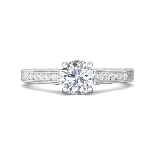 FlyerFit&reg; Platinum Vintage Engagement Ring
