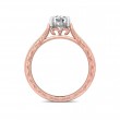 FlyerFit® 14K Pink Gold Shank And White Gold Top Vintage Engagement Ring