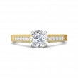 FlyerFit® 18K Yellow Gold Shank And White Gold Top Vintage Engagement Ring