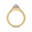 FlyerFit® 18K Yellow Gold Shank And White Gold Top Vintage Engagement Ring