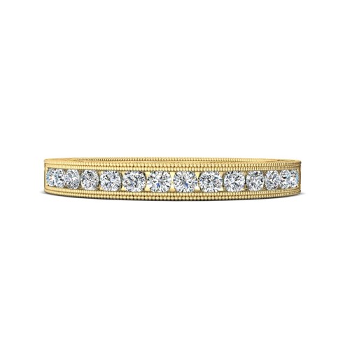 FlyerFit&reg; 18K Yellow Gold Vintage Wedding Band