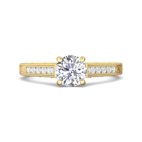 FlyerFit&reg; 14K Yellow Gold Vintage Engagement Ring