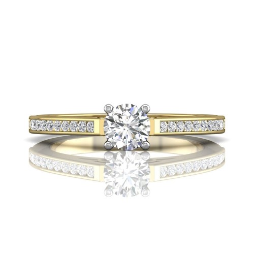 FlyerFit&reg; 14K Yellow and 14K White Gold Channel and Shared Prong Engagement Ring