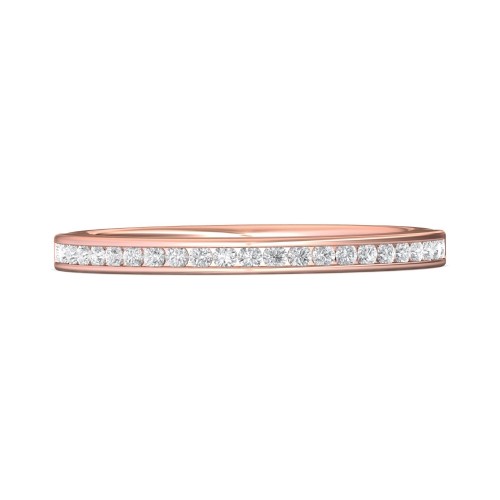 FlyerFit&reg; 18K Pink Gold Channel  Wedding Band