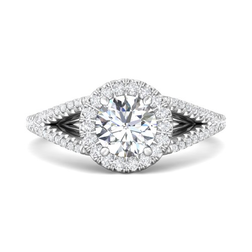 FlyerFit&reg; 18K White Gold Split Shank Engagement Ring