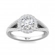 FlyerFit® 18K White Gold Split Shank Engagement Ring