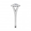 FlyerFit® 18K White Gold Split Shank Engagement Ring