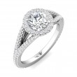 FlyerFit® 18K White Gold Split Shank Engagement Ring