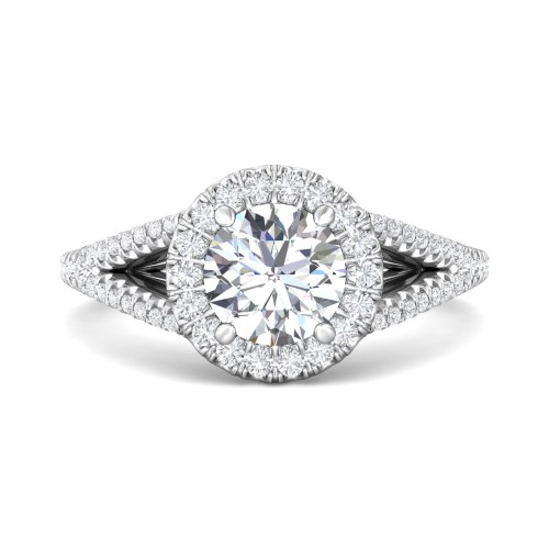 FlyerFit&reg; 18K White Gold Vintage Engagement Ring