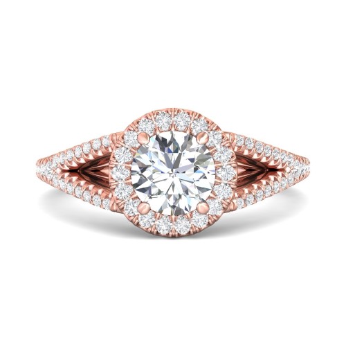 FlyerFit&reg; 14K Pink Gold Split Shank Engagement Ring