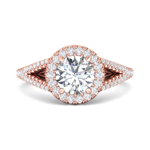 FlyerFit&reg; 14K Pink Gold Vintage Engagement Ring