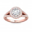 FlyerFit® 14K Pink Gold Vintage Engagement Ring