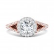 FlyerFit® 18K Pink Gold Shank And White Gold Top Split Shank Engagement Ring