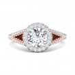 FlyerFit® 14K Pink Gold Shank And White Gold Top Vintage Engagement Ring