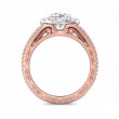 FlyerFit® 14K Pink Gold Shank And White Gold Top Vintage Engagement Ring