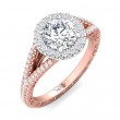FlyerFit® 14K Pink Gold Shank And White Gold Top Vintage Engagement Ring