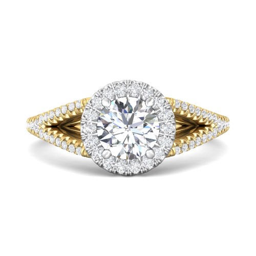 FlyerFit&reg; 14K Yellow and 14K White Gold Split Shank Engagement Ring
