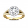 FlyerFit® 18K Yellow Gold Shank And White Gold Top Vintage Engagement Ring