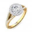 FlyerFit® 18K Yellow Gold Shank And White Gold Top Vintage Engagement Ring