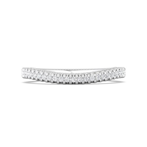 FlyerFit&reg; 14K White Gold Micropave Cutdown Wedding Band
