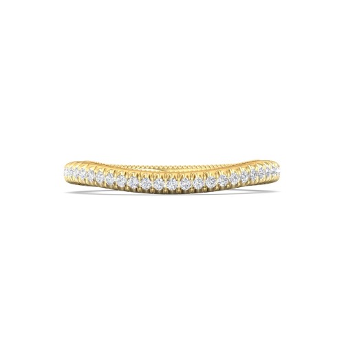 FlyerFit&reg; 14K Yellow Gold Vintage Wedding Band
