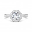 FlyerFit® 18K White Gold Micropave Halo Engagement Ring
