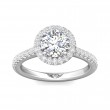 FlyerFit® 18K White Gold Micropave Halo Engagement Ring