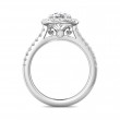 FlyerFit® 18K White Gold Micropave Halo Engagement Ring