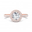 FlyerFit® 14K Pink Gold Micropave Halo Engagement Ring
