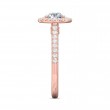 FlyerFit® 14K Pink Gold Micropave Halo Engagement Ring
