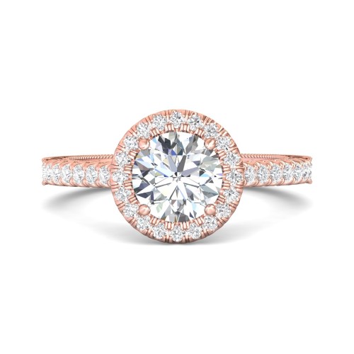 FlyerFit&reg; 14K Pink Gold Vintage Engagement Ring