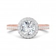 FlyerFit® 18K Pink Gold Shank And White Gold Top Vintage Engagement Ring