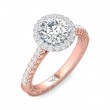 FlyerFit® 18K Pink Gold Shank And White Gold Top Vintage Engagement Ring