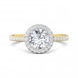 FlyerFit® 14K Yellow and 14K White Gold Micropave Halo Engagement Ring