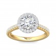 FlyerFit® 14K Yellow and 14K White Gold Micropave Halo Engagement Ring