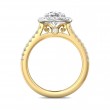 FlyerFit® 14K Yellow and 14K White Gold Micropave Halo Engagement Ring
