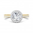 FlyerFit® 18K Yellow Gold Shank And White Gold Top Vintage Engagement Ring