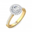 FlyerFit® 18K Yellow Gold Shank And White Gold Top Vintage Engagement Ring