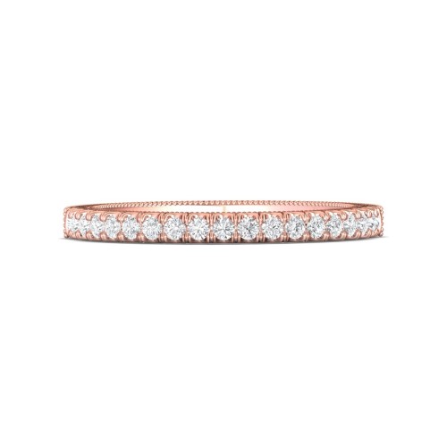 FlyerFit&reg; 14K Pink Gold Vintage Wedding Band