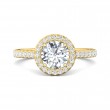 FlyerFit® 18K Yellow Gold Micropave Halo Engagement Ring