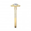 FlyerFit® 18K Yellow Gold Micropave Halo Engagement Ring