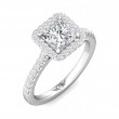 FlyerFit® Platinum Micropave Halo Engagement Ring