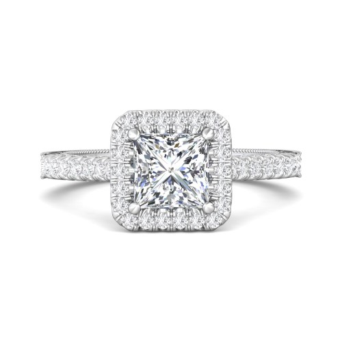 FlyerFit&reg; Platinum Vintage Engagement Ring