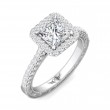 FlyerFit® Platinum Vintage Engagement Ring