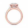 FlyerFit® 18K Pink Gold Micropave Halo Engagement Ring